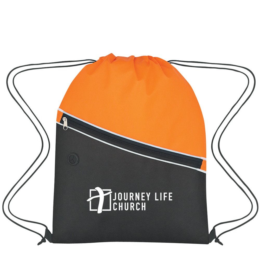 View larger image of Add Your Logo: Split Side of Things Drawstring Backpack